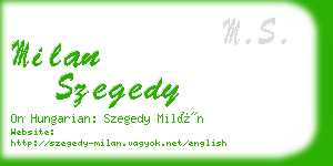 milan szegedy business card